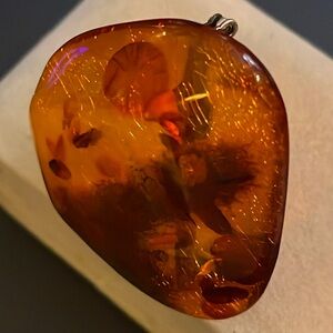 Vintage natural amber brooch